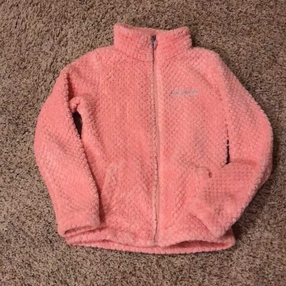 Pink soft Columbia girl jacket size 7/8 small